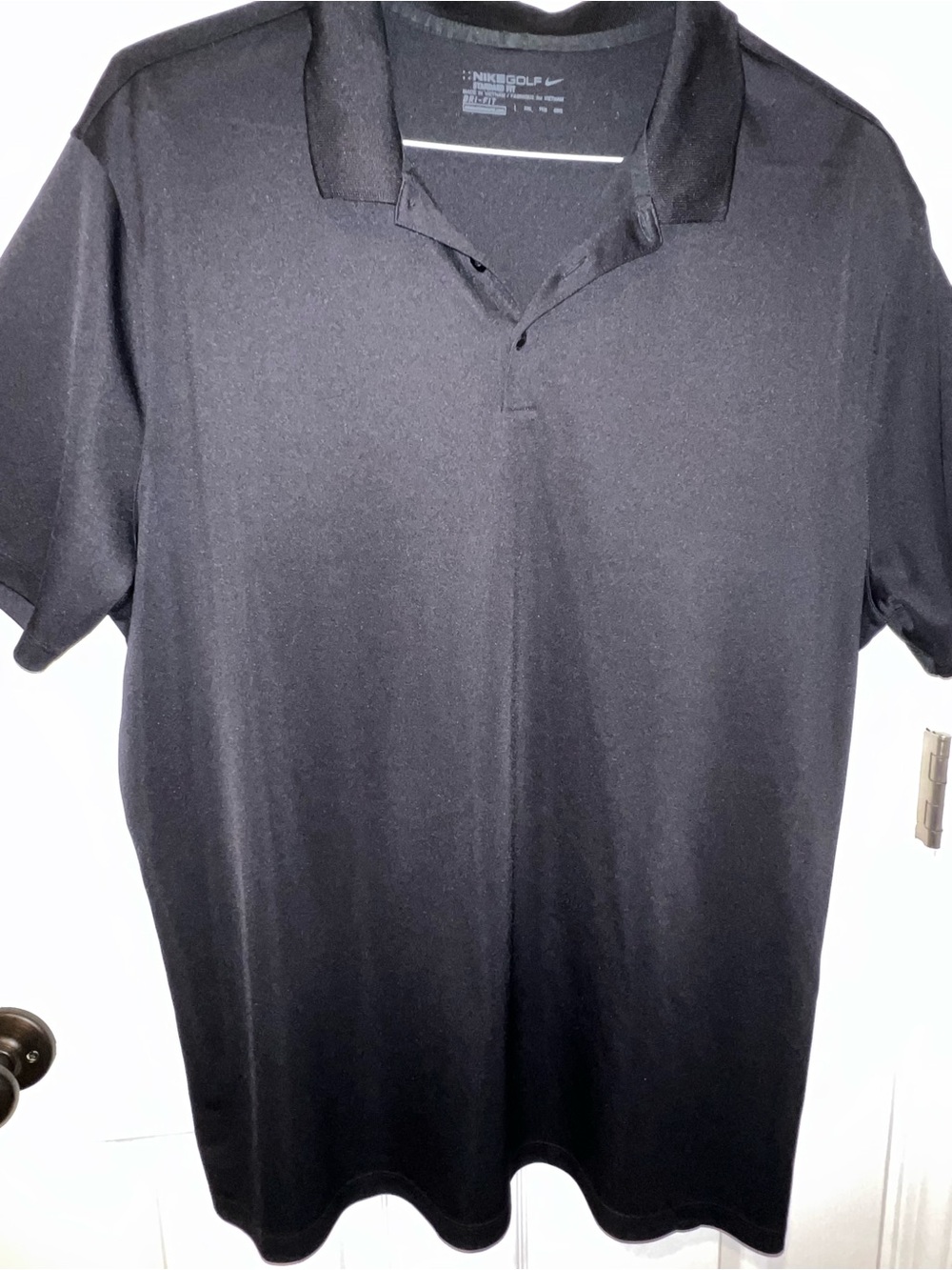 Nike Polo Golf Mens XXL 2XL Dri-Fit Polo Shirt Black Short Sleeve